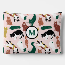 Charmante handgetekende katten op roze achtergrond etui