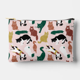 Charmante handgetekende katten op roze achtergrond etui