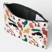 Charmante handgetekende katten op roze achtergrond etui (Open)