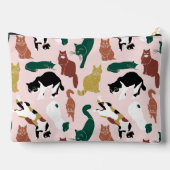 Charmante handgetekende katten op roze achtergrond etui (Achterkant)