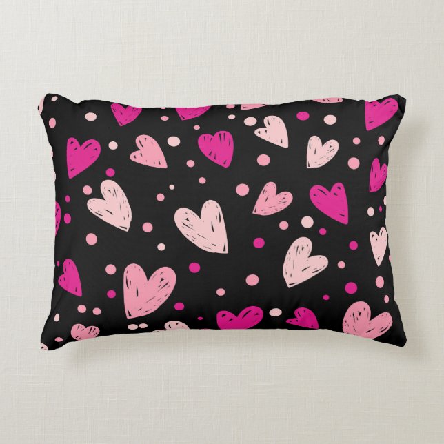 Charmante harten en Stippen Accent Kussen (Voorkant)