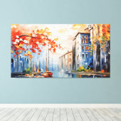 Charmante haven van Wall Art Canvas Afdruk (Insitu (Houten vloer))