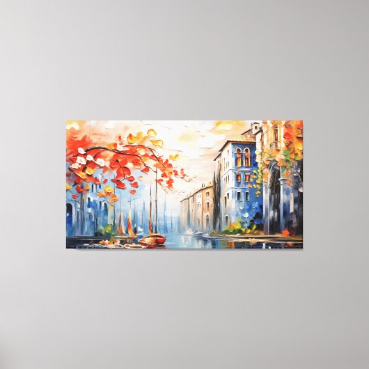 Charmante haven van Wall Art Canvas Afdruk (Voorkant)