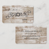 Charmante hedendaagse houttextuur shamrock bladere visitekaartje (Voorkant / Achterkant)