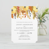 Charmante Herfst aquarel bruiloft uitnodigingen (Staand voorkant)