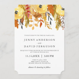 Charmante Herfst aquarel bruiloft uitnodigingen
