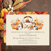 Charmante herfst bloemenbruids theefeest kaart