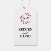 Charmante Herfst Leaf Monogram bruiloft Cadeaulabel (Voorkant)