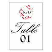 Charmante Herfst Leaf Monogram bruiloft Kaart (Voorkant)