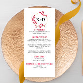 Charmante Herfst Leaf Monogram bruiloft Menu