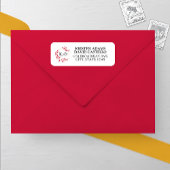 Charmante Herfst Leaf Monogram Trouwadres Etiket