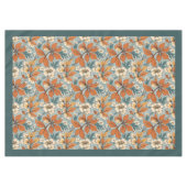 Charmante herfst terracotta ivoren bloemen blauw tafelkleed (Voorkant (Horizontaal))