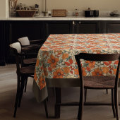 Charmante herfst terracotta witte bloemen bruin tafelkleed