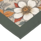 Charmante herfst terracotta witte bloemen salie tafelkleed (Gekanteld)