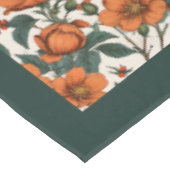 Charmante herfst terracotta witte bloemen salie tafelkleed (Gekanteld)