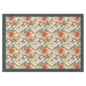 Charmante herfst terracotta witte bloemen salie tafelkleed (Voorkant (Horizontaal))