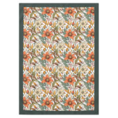 Charmante herfst terracotta witte bloemen salie tafelkleed (Voorkant)