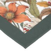 Charmante herfst terracotta witte bloemen salie tafelkleed (Gekanteld)