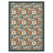 Charmante herfst terracotta witte bloemen salie tafelkleed (Voorkant)