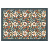 Charmante herfst terracotta witte bloemen salie tafelkleed (Voorkant (Horizontaal))