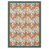 Charmante herfst terracotta witte bloemen stoffig  tafelkleed (Voorkant)