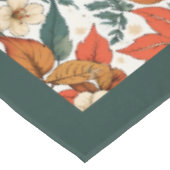 Charmante herfst terracotta witte bloemen stoffig  tafelkleed (Gekanteld)