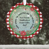 Charmante Herten op Rood Wit Plaid Bedrijf Kerstmi Ornament Kaart