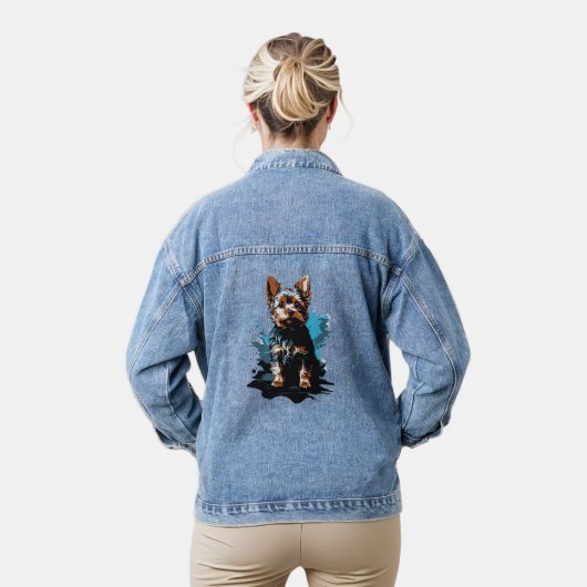 Charmante highlighting een Yorkshire Terrier Denim Jacket (Model)