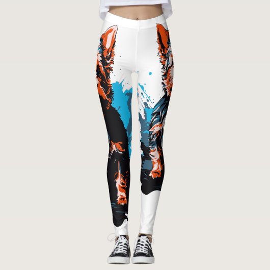 Charmante highlighting een Yorkshire Terrier Leggings (Voorkant)