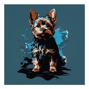 Charmante highlighting een Yorkshire Terrier Perfect Poster