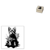 Charmante highlighting een Yorkshire Terrier Rubberstempel (Gestempeld)
