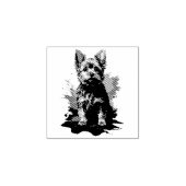 Charmante highlighting een Yorkshire Terrier Rubberstempel (Afrduk)