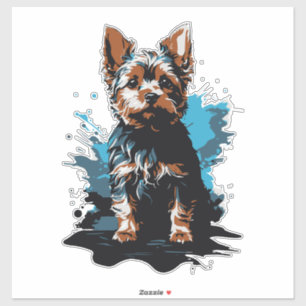 Charmante highlighting een Yorkshire Terrier Sticker