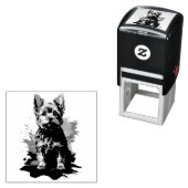 Charmante highlighting een Yorkshire Terrier Zelfinktende Stempel (In situ)