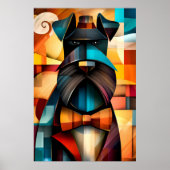 Charmante hond - kubistische heer in een boog Stro Poster (Voorkant)