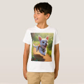 Charmante Hond Print T-Shirt voor Kinderen – Leuk, (Voorkant volledig)