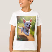 Charmante Hond Print T-Shirt voor Kinderen – Leuk, (Voorkant)