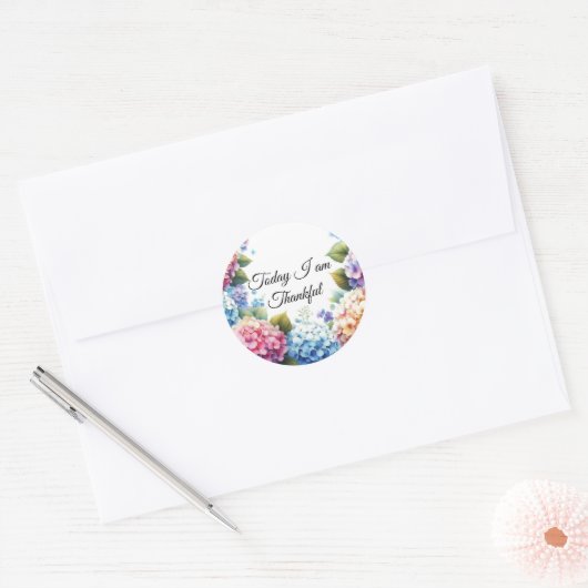 Charmante hortensia dankbaarheid Sticker (Envelop)