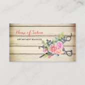 Charmante houten schaar en Rozen afspraak Afsprakenkaartje (Achterkant)