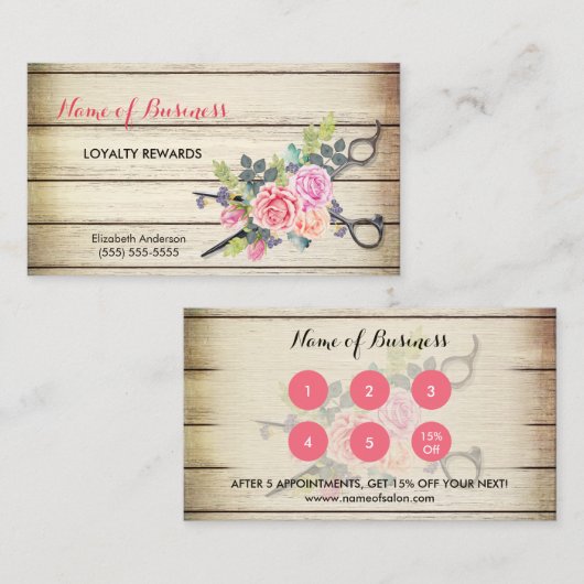Charmante houten schaar en Rozen Salon Loyalty III (Voorkant / Achterkant)