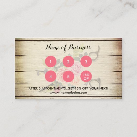 Charmante houten schaar en Rozen Salon Loyalty III (Achterkant)