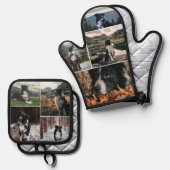 Charmante huisdier foto collage Sjabloon Ovenwant & Pannenlap Set (Voorkant / Achterkant)