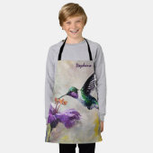 Charmante Hummingbird & Purple Flowers Meisjes Che Schort (Gedragen)