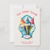Charmante Ice Cream Sociale uitnodiging (Voorkant)