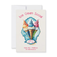 Charmante Ice Cream Sociale uitnodiging