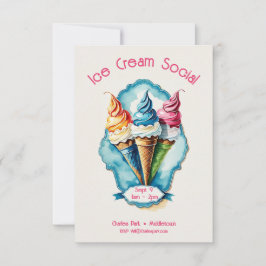Charmante Ice Cream Sociale uitnodiging