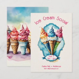 Charmante Ice Cream Sociale uitnodiging