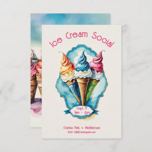 Charmante Ice Cream Sociale uitnodiging