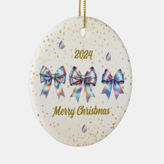 Charmante iriserende bogen jaaraccent keramisch ornament (Rechts)