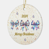 Charmante iriserende bogen jaaraccent keramisch ornament (Links)